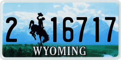 WY license plate 216717