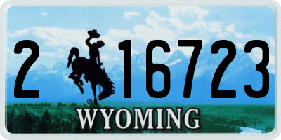WY license plate 216723
