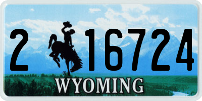 WY license plate 216724