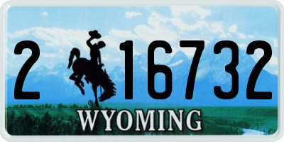 WY license plate 216732
