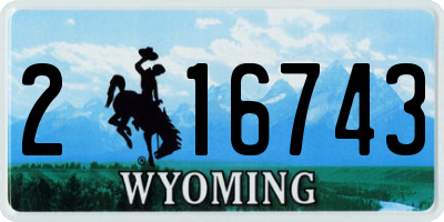 WY license plate 216743