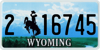 WY license plate 216745