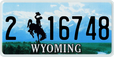 WY license plate 216748