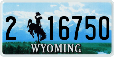 WY license plate 216750