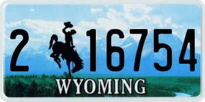 WY license plate 216754