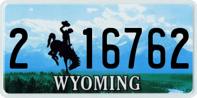 WY license plate 216762