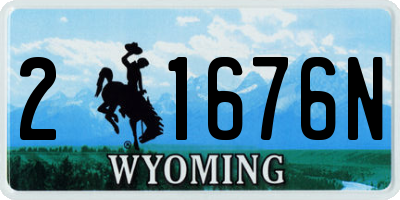 WY license plate 21676N