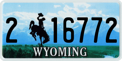 WY license plate 216772
