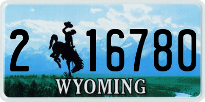 WY license plate 216780