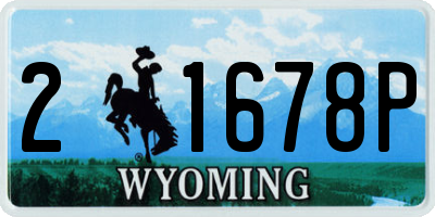WY license plate 21678P