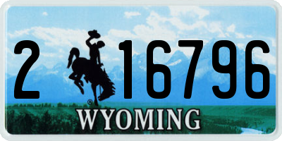 WY license plate 216796