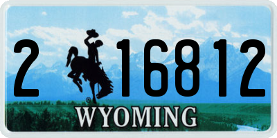 WY license plate 216812