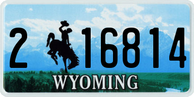 WY license plate 216814