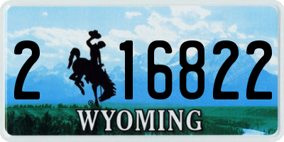 WY license plate 216822