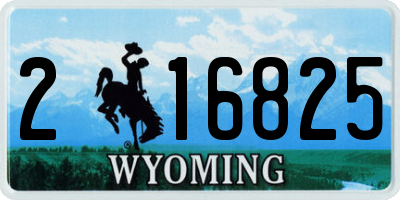 WY license plate 216825