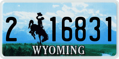 WY license plate 216831