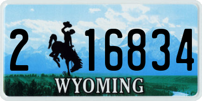 WY license plate 216834