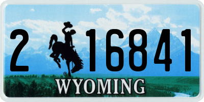 WY license plate 216841