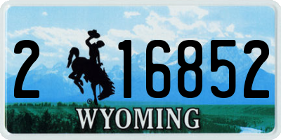 WY license plate 216852