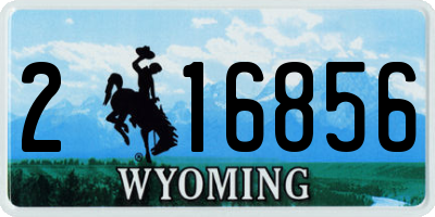 WY license plate 216856