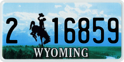 WY license plate 216859