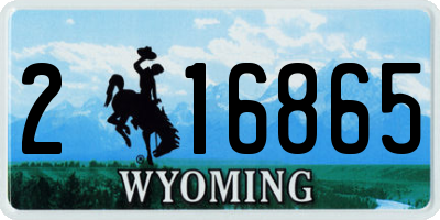 WY license plate 216865