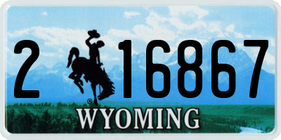WY license plate 216867