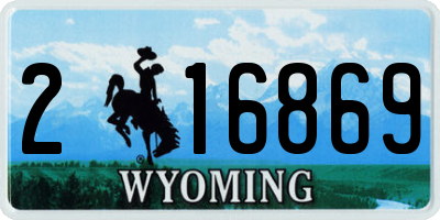 WY license plate 216869