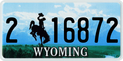 WY license plate 216872