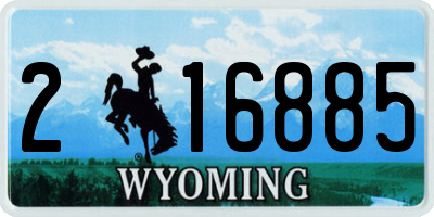 WY license plate 216885