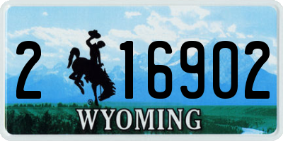 WY license plate 216902