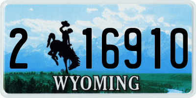 WY license plate 216910