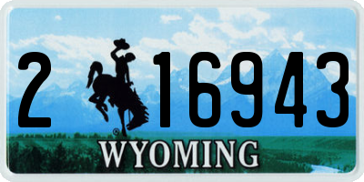 WY license plate 216943