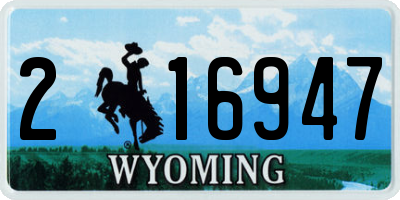 WY license plate 216947