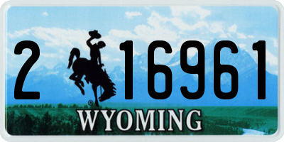 WY license plate 216961