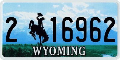 WY license plate 216962