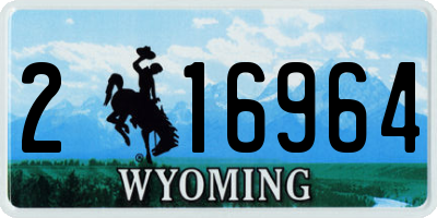 WY license plate 216964