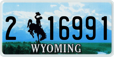 WY license plate 216991