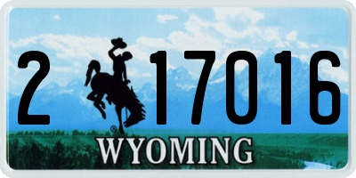 WY license plate 217016