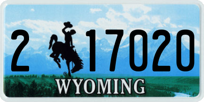 WY license plate 217020
