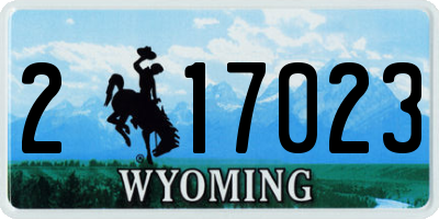 WY license plate 217023