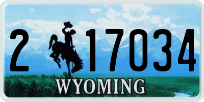 WY license plate 217034
