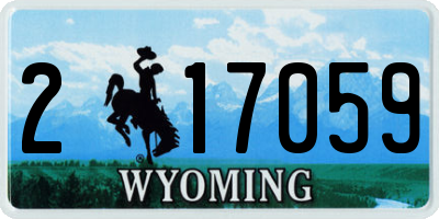 WY license plate 217059