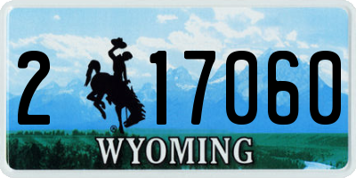 WY license plate 217060