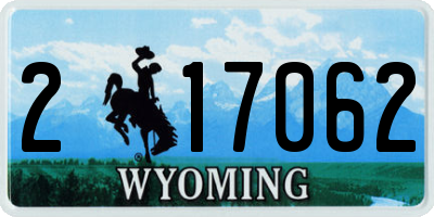 WY license plate 217062