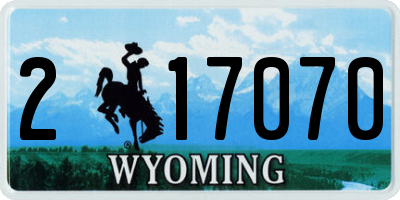 WY license plate 217070