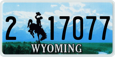 WY license plate 217077