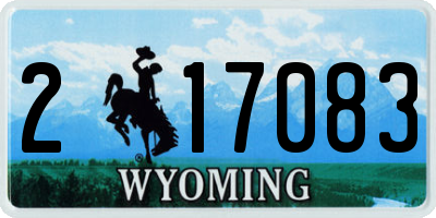 WY license plate 217083