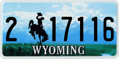 WY license plate 217116