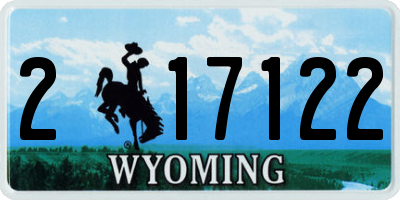 WY license plate 217122